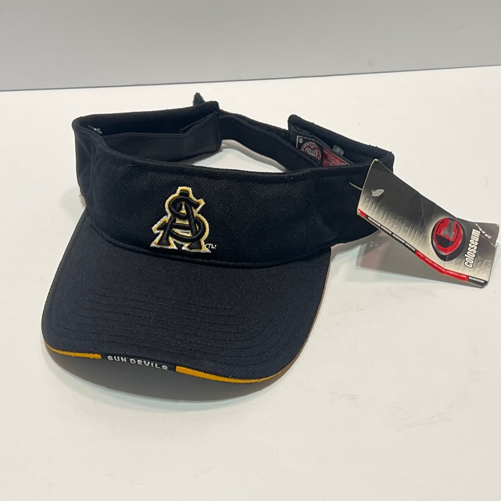 Colosseum Arizona State Sun Devils Visor Hat Black Gold NWT Adjustable ASU